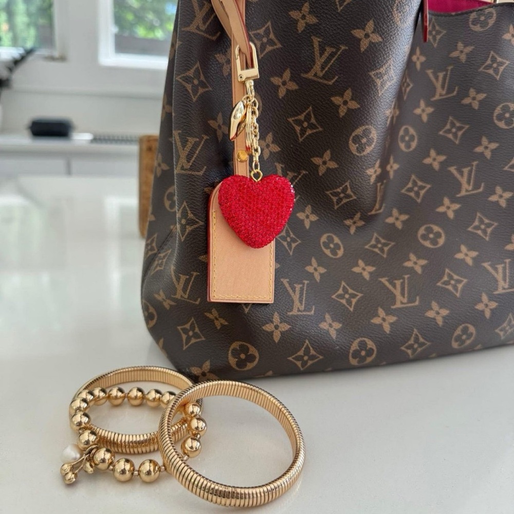 NEW PARK LANE “SWEETHEART” PURSE CHAIN BNIB!!! Red Heart Crystal Keychain - Picture 5 of 8